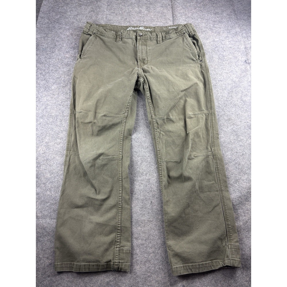 Eddie Bauer Pants Mens 38x30 Green Relaxed Fit Stretch Workwear Casual Granola